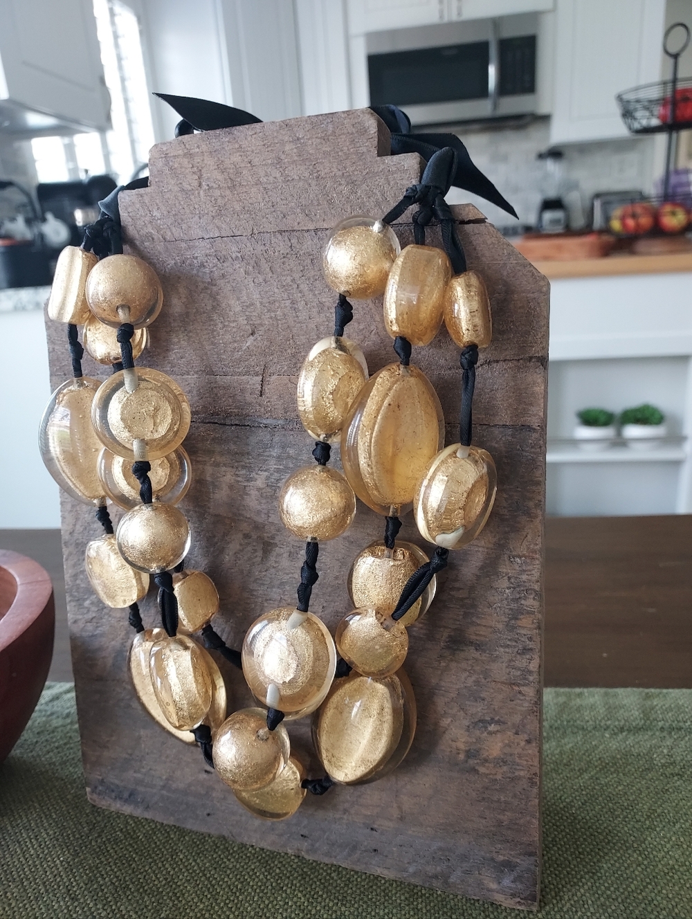 Designed By Legendary Edward Wilkerson,Vintage Chunky Gold Bead  Necklace